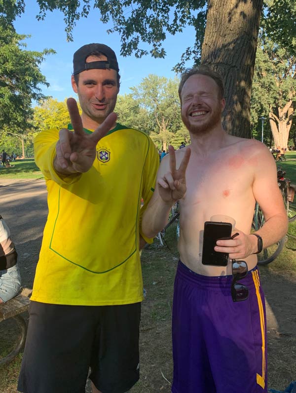 Joël Poitras et Johan Van Dyck - Vainqueurs du double open au Tournoi de Peteca de Montréal 2022