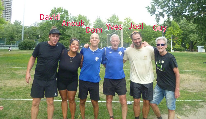 Les 6 participants au double open du Tournoi de Peteca de Montréal 2025